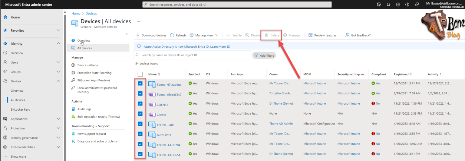 Cleaning up inactive Intune and Entra ID devices - Mr T-Bone´s Blog